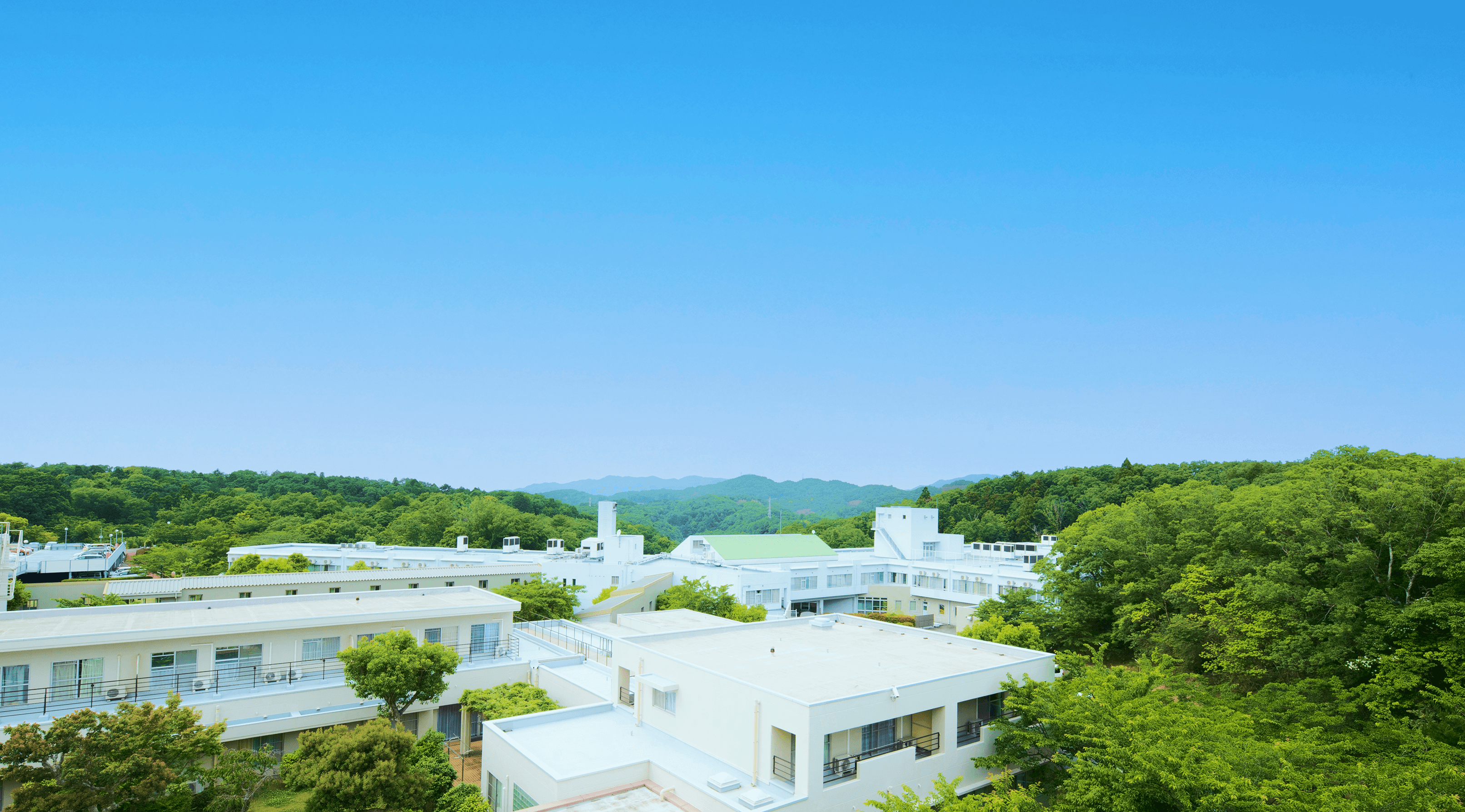 青空の下の施設の写真
